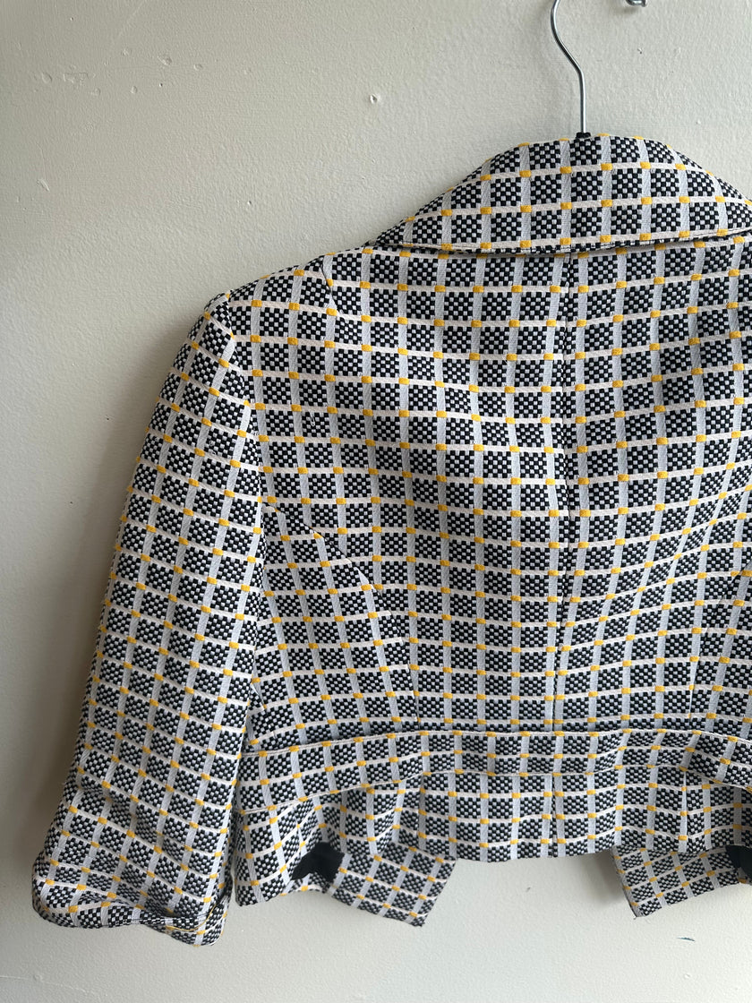 Carlisle Designer Checkered Crop Jacket | Size 2