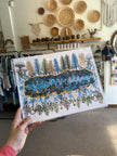 Kimboho Art Print Blue Green Trees 14” x 11”