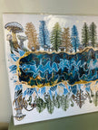 Kimboho Art Print Blue Green Trees 14” x 11”