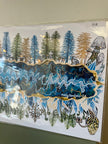 Kimboho Art Print Blue Green Trees 14” x 11”