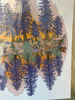Kimboho Art Print Purple Trees Orange Mountains 14” x 11”