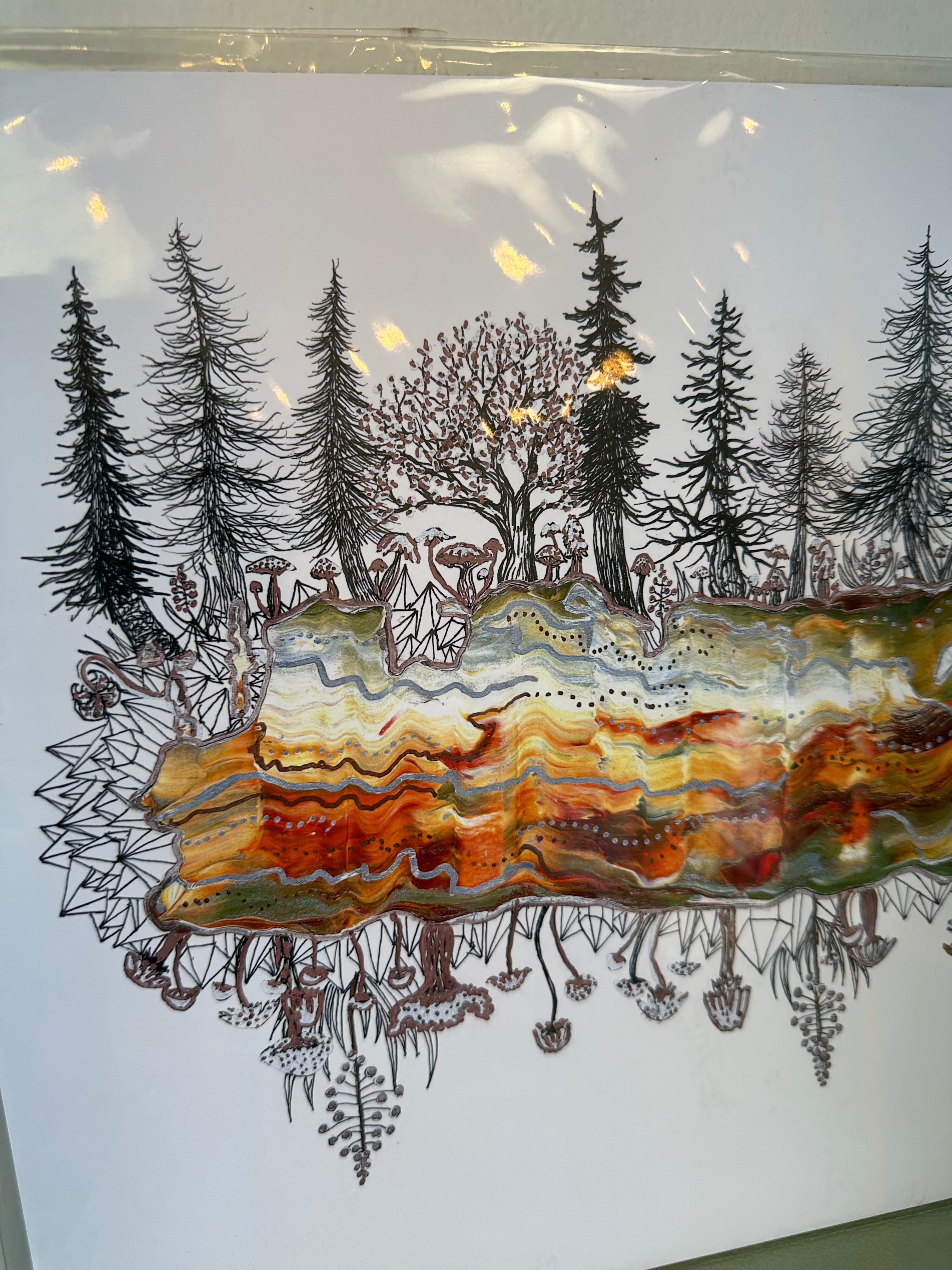 Kimboho Art Print Forest Geode 14” x 11”