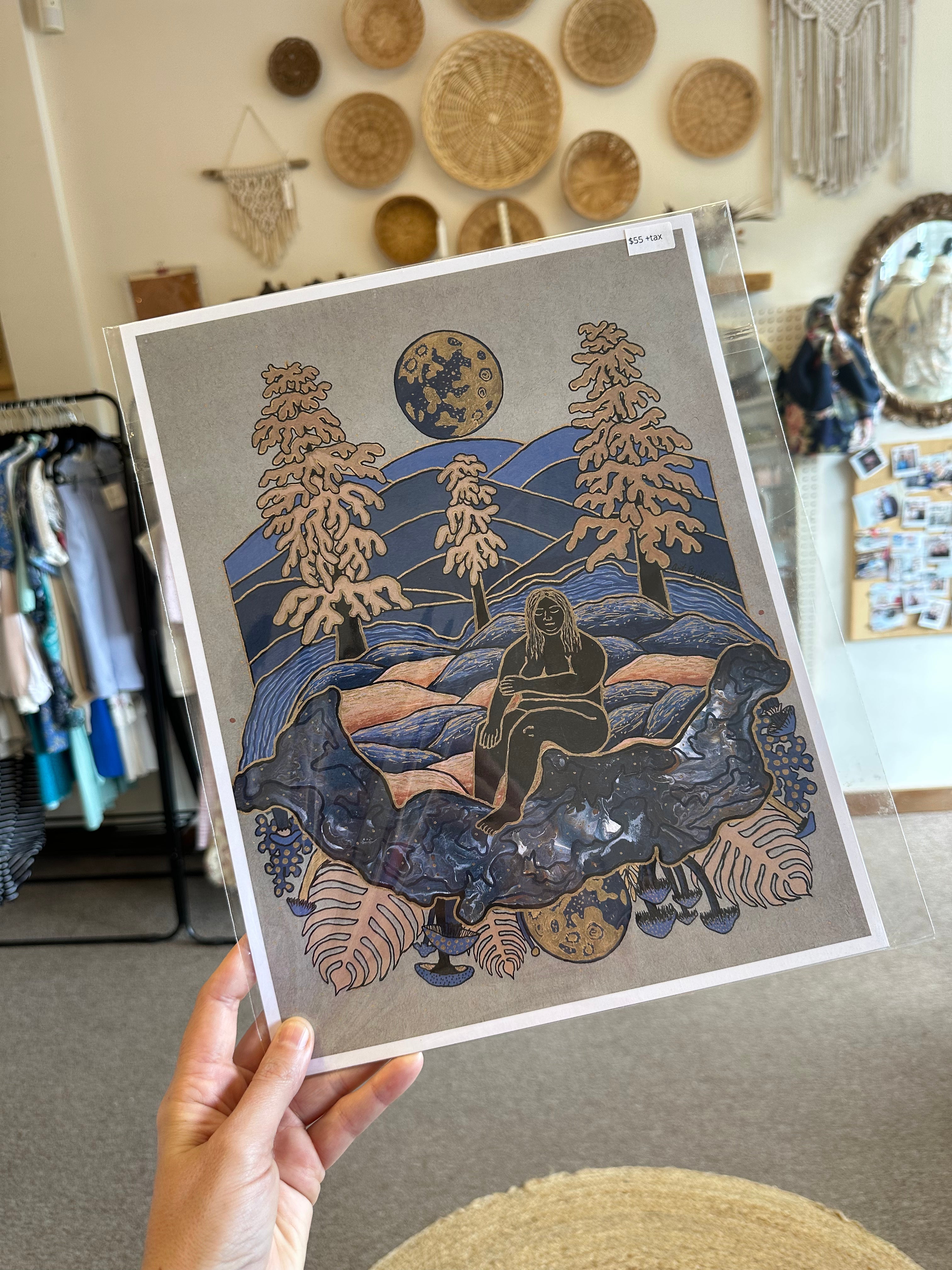 Kimboho Art Print Moontime Goddess 14” x 11”