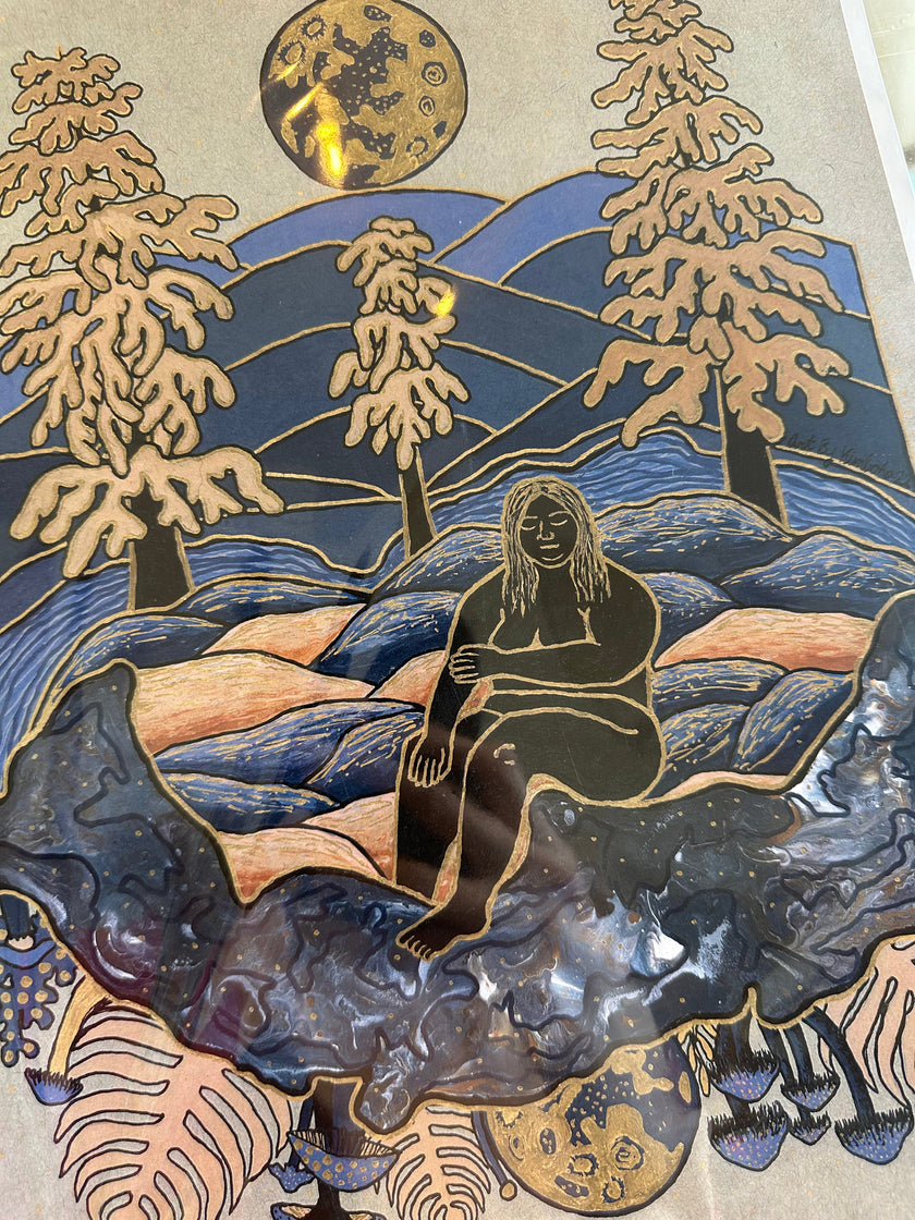 Kimboho Art Print Moontime Goddess 14” x 11”