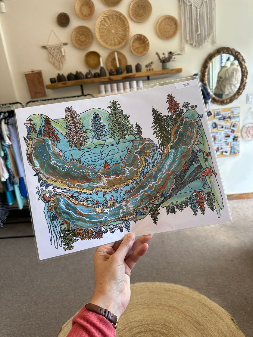 Kimboho Art Print Crystal Cave 14” x 11”