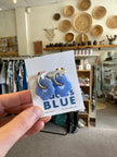 Kactus Blue - Silver Hoop Blue Flower Earrings