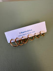 Kactus Blue - Gold Hoop Earrings Trio