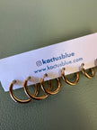Kactus Blue - Gold Hoop Earrings Trio