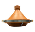 Tagine Clay Pot Natural with Metal Belt & wood hand 35 cm