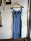 Light Blue Tiered Ruffle Maxi Dress | Size Small