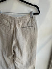 Linen Beige Relaxed Fit Trousers