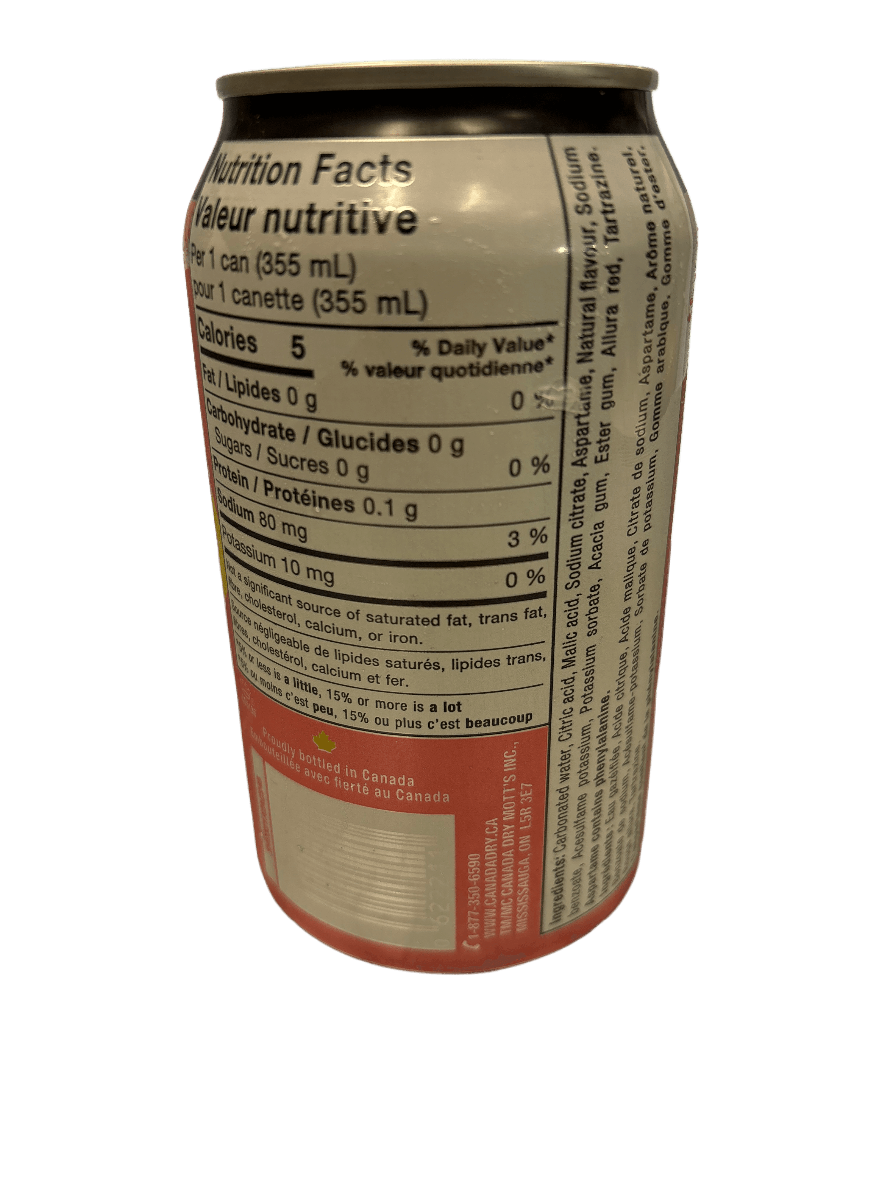 Canada Dry Zero Sugar Raspberry Lemonade Ginger Ale 355ML