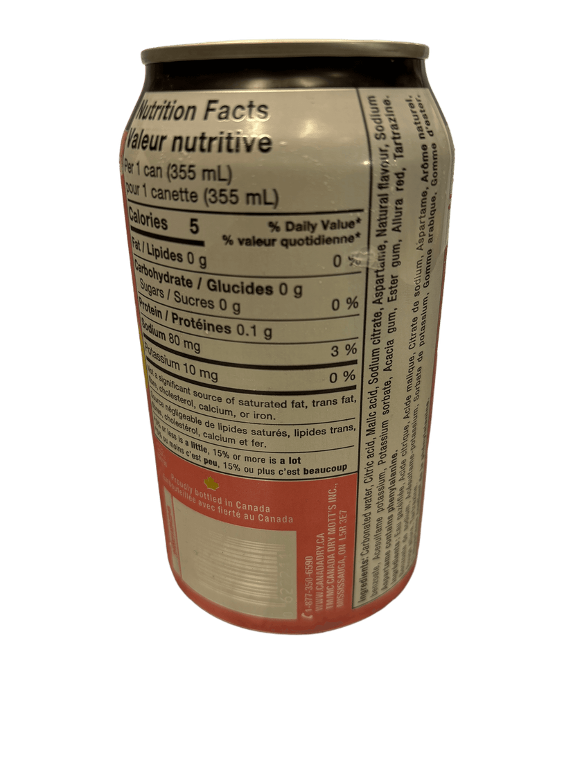 Canada Dry Zero Sugar Raspberry Lemonade Ginger Ale 355ML