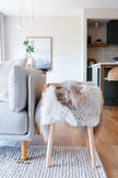 VANI - Mélange Sheepskin Stool, straight wool