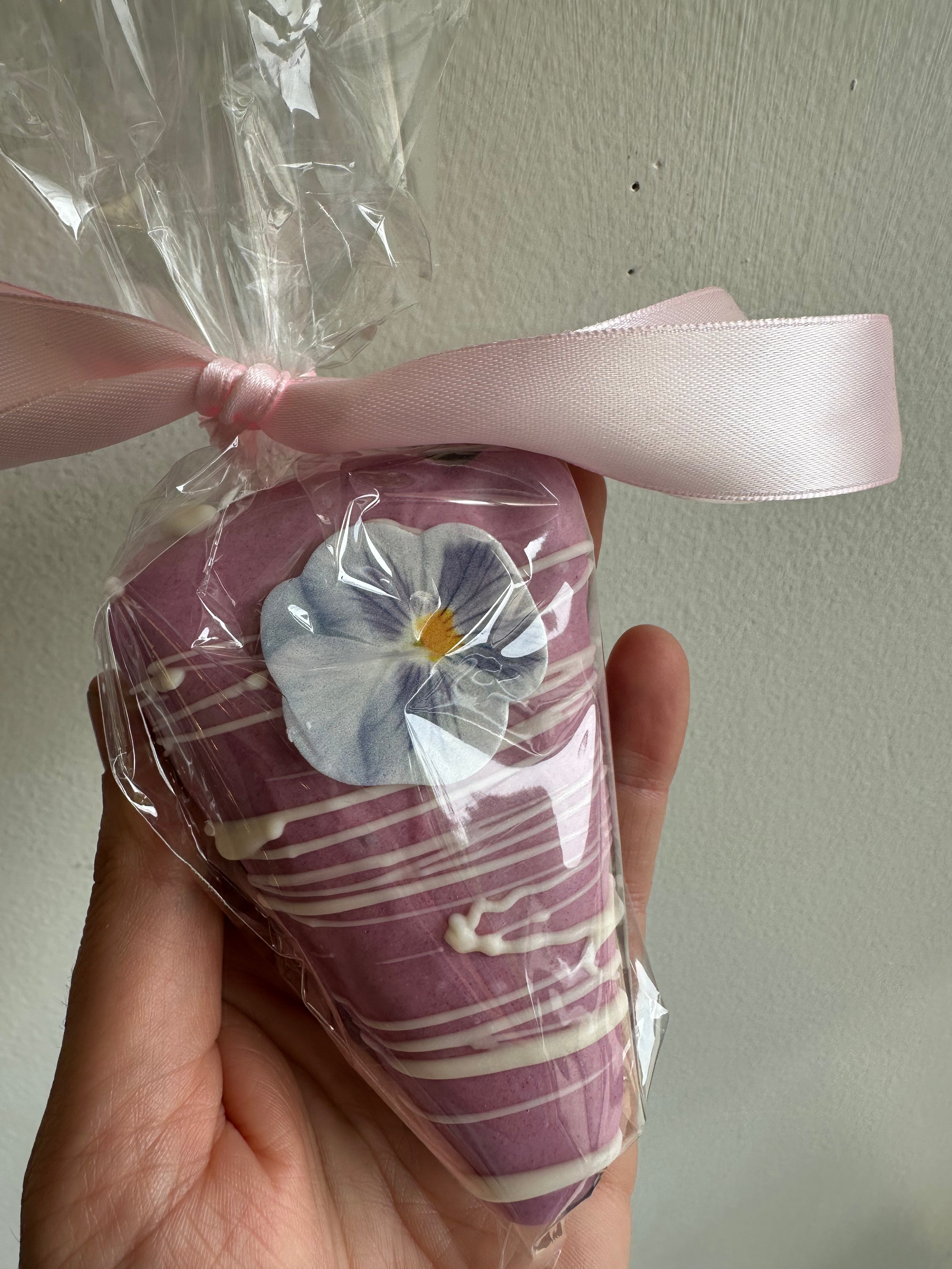 Sassy Fe Sorry Grandma Fudge Tarts Pink with Edible Flowers