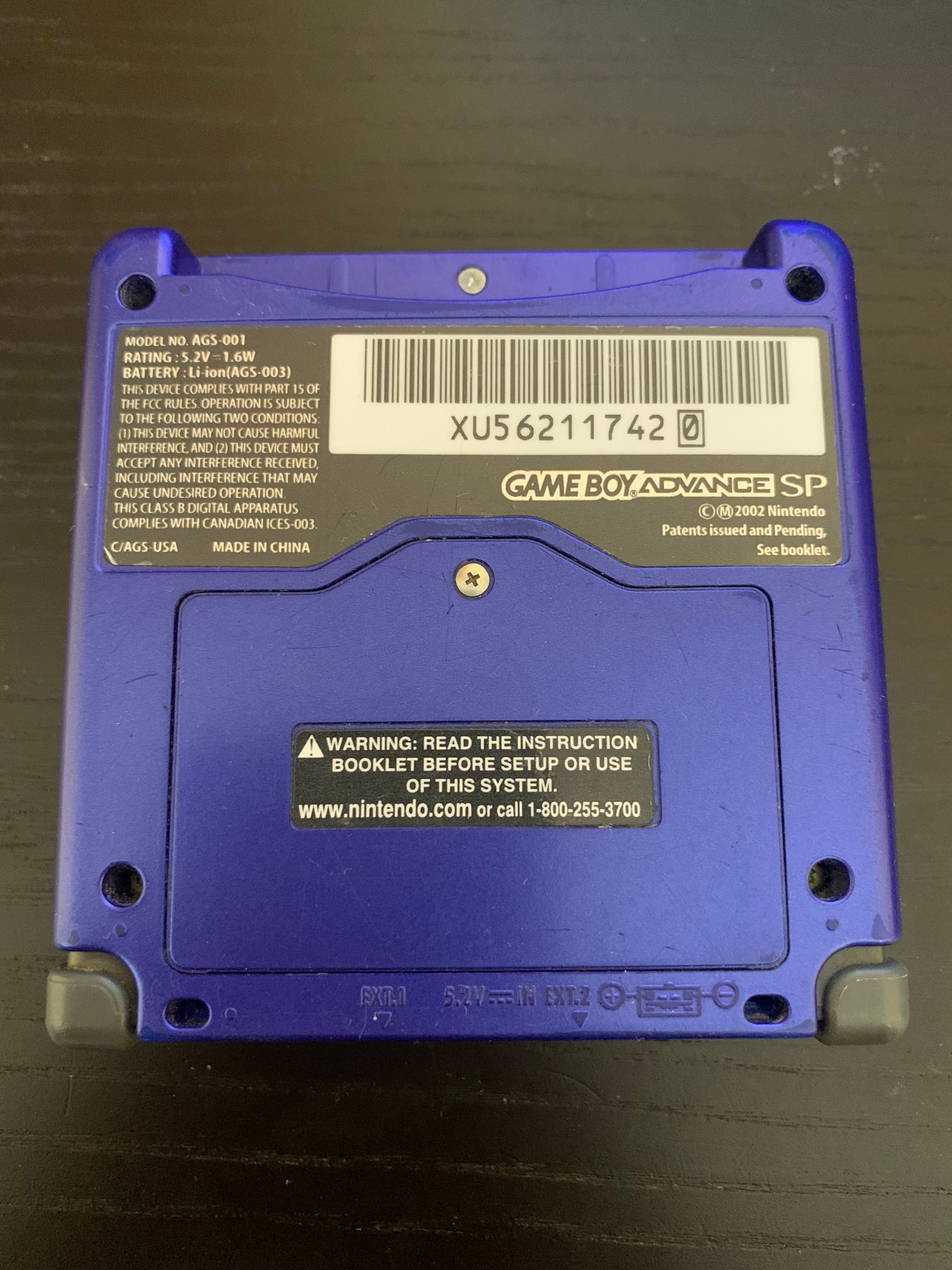GameBoy Advance SP System Cobalt Blue w/Charger - AGS 001