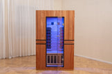 PREORDER SEPTEMBER 2026 - *NEW* 2026 Model-Premium Series-Costway 2-Person Dual Therapy Full Spectrum Infrared Sauna with Red Light Panel($900 Value), WiFi App Control, Chromotherapy & Bluetooth – Okoume Wood- Fully Loaded Indoor Spa