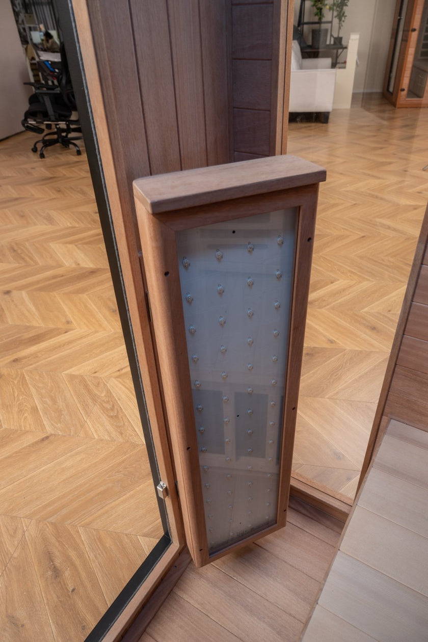 PREORDER SEPTEMBER 2026 - *NEW* 2026 Model-Premium Series-Costway 2-Person Dual Therapy Full Spectrum Infrared Sauna with Red Light Panel($900 Value), WiFi App Control, Chromotherapy & Bluetooth – Okoume Wood- Fully Loaded Indoor Spa