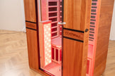 PREORDER SEPTEMBER 2026 - *NEW* 2026 Model-Premium Series-Costway 2-Person Dual Therapy Full Spectrum Infrared Sauna with Red Light Panel($900 Value), WiFi App Control, Chromotherapy & Bluetooth – Okoume Wood- Fully Loaded Indoor Spa