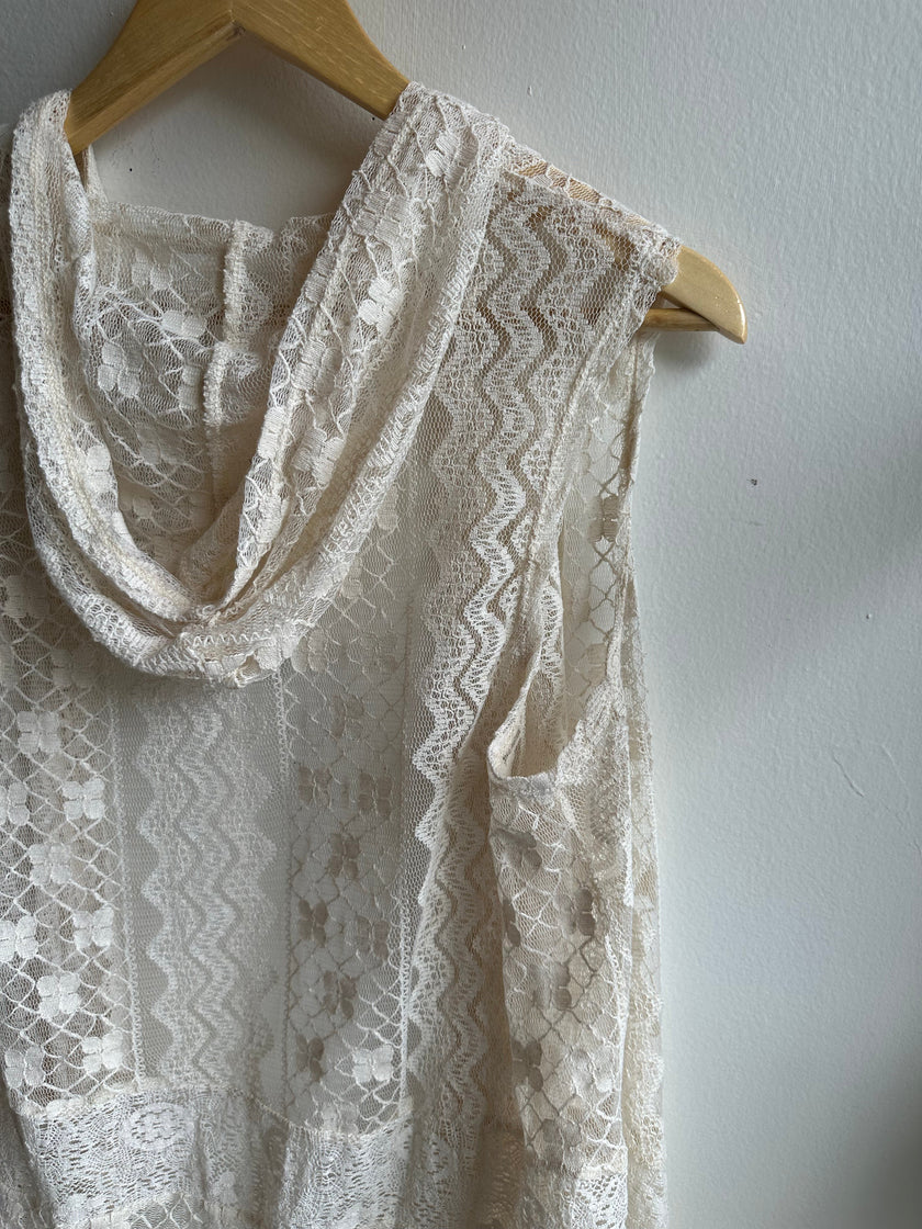 Lace Vest with Hood | Size Medium/Large