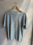 Vintage 80s Blue + Pink Flower Tee Shirt | Size Medium