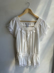 Vintage American Rag White Boho Lace Cap Sleeve Top | Size Medium