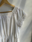 Vintage American Rag White Boho Lace Cap Sleeve Top | Size Medium