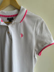 Vintage 2000s Ralph Lauren White + Pink Polo Shirt | Size XL