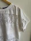 Vintage Jackie K White Lace + Cotton T-Shirt | Size Medium | Made in Canada