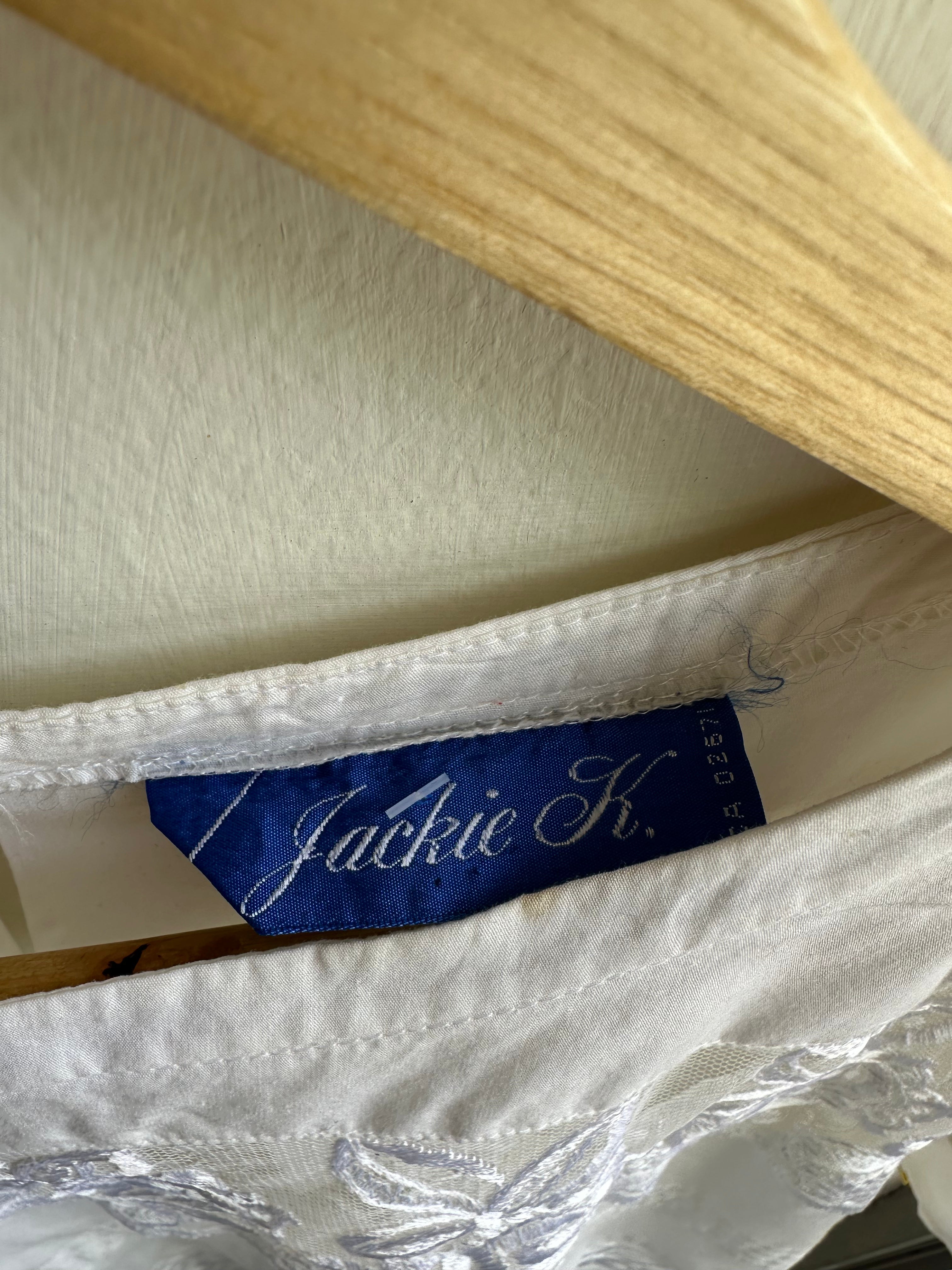 Vintage Jackie K White Lace + Cotton T-Shirt | Size Medium | Made in Canada