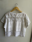 Vintage Jackie K White Lace + Cotton T-Shirt | Size Medium | Made in Canada