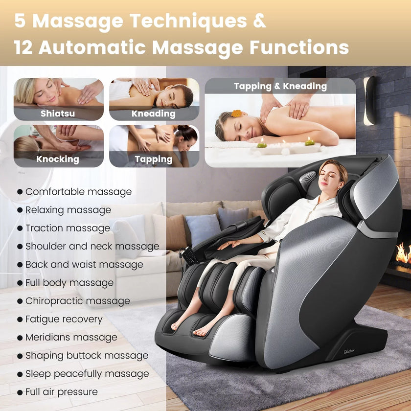 PREORDER-Demo unit - COSTWAY - JL10003WL - Relaxacare Special Buy-Full Body Zero Gravity L-Track Massage Chair Recliner With Voice Control