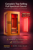 PREORDER SEPTEMBER 2026 - *NEW* 2026 Model-Premium Series-Costway 2-Person Dual Therapy Full Spectrum Infrared Sauna with Red Light Panel($900 Value), WiFi App Control, Chromotherapy & Bluetooth – Okoume Wood- Fully Loaded Indoor Spa