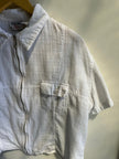 Vintage Cotton Ginny Zip Up White T-Shirt | Size XL