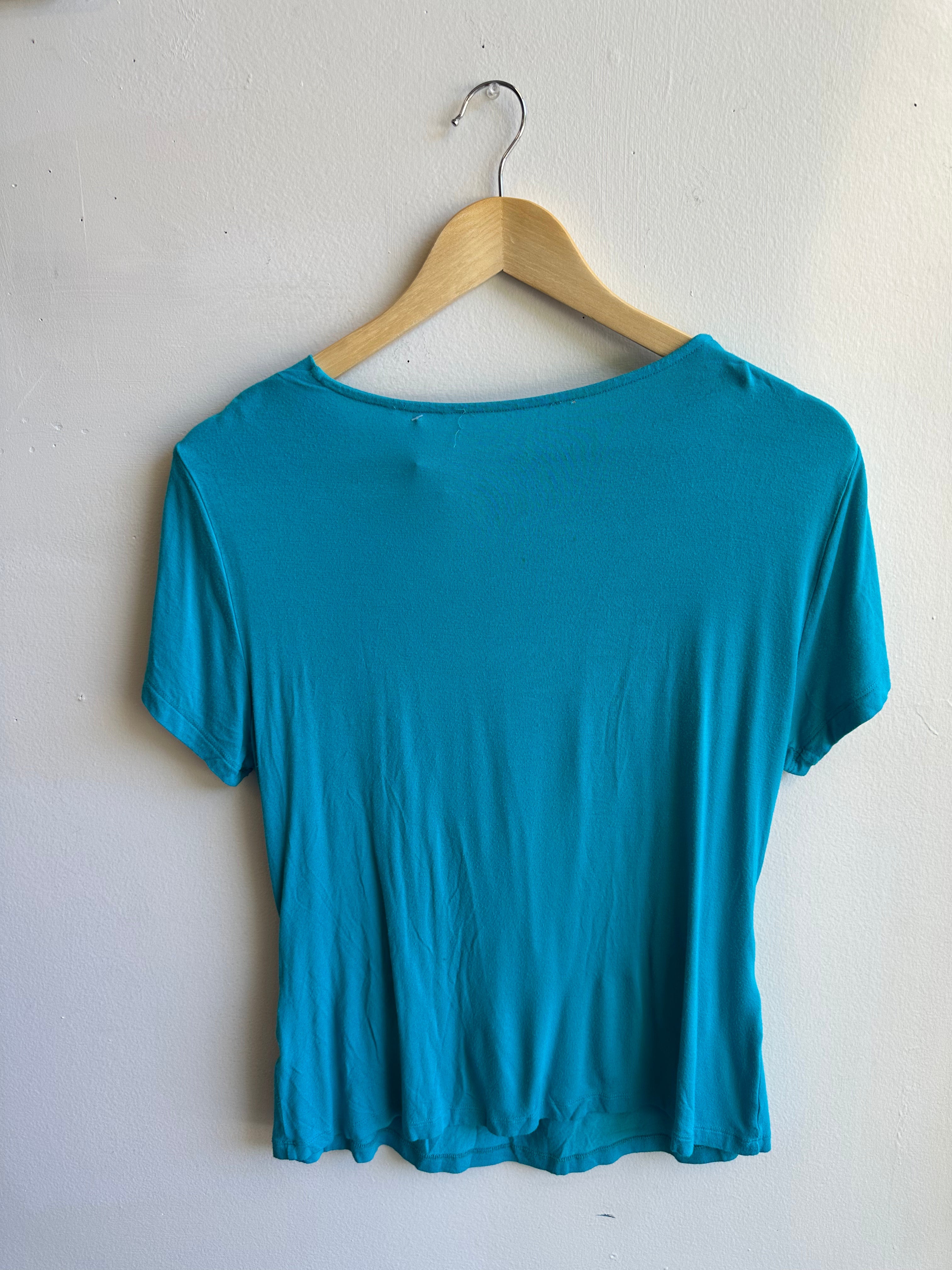 Vintage Y2K Criss-Cross Blue Top | Size Medium
