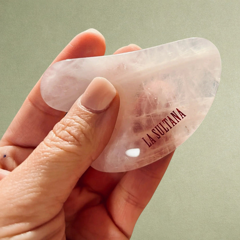 Pierre Gua Sha en quartz rose