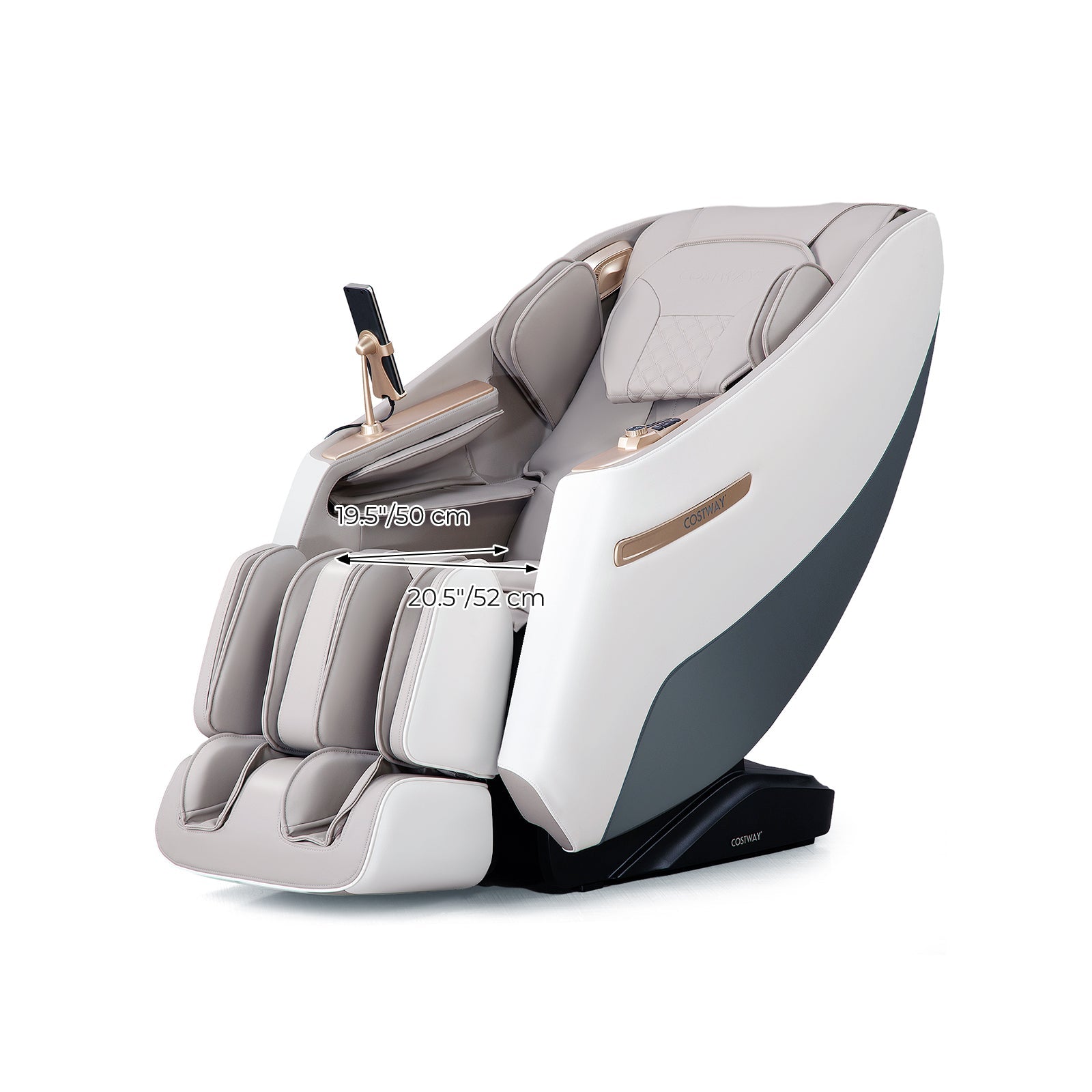 Mega Sale-Costway-Premium 3 Level Zero Gravity Full SL Track, Massage Chair With Heat- Dual Foot Rollers-Intelligent Body Scan With Shiatsu Rollers-JL10029WL