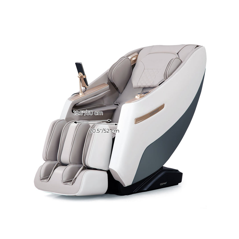 Mega Sale-Costway-Premium 3 Level Zero Gravity Full SL Track, Massage Chair With Heat- Dual Foot Rollers-Intelligent Body Scan With Shiatsu Rollers-JL10029WL