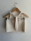 Jenny Bee Handmade Cropped Knit Halter Top | Cream | Size Medium