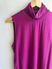 Cowl Neck Sleeveless Top | Size Large| Berry