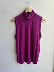 Cowl Neck Sleeveless Top | Size Large| Berry