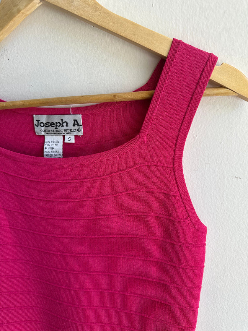 Vintage Joseph A Knit Ribbed Tank Top | Berry | Size Small