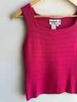 Vintage Joseph A Knit Ribbed Tank Top | Berry | Size Small