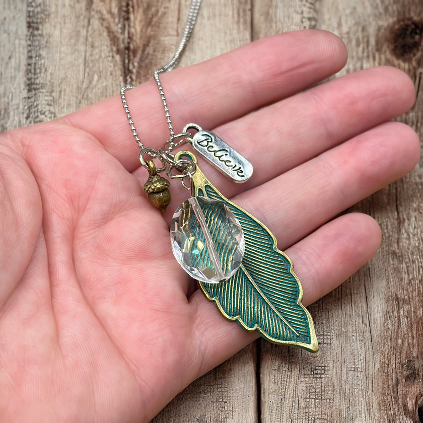 Patina Leaf Necklace