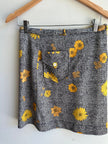 Vintage 1960s Daisy + Plaid Skirt Set | Size 8