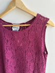 Vintage Schelles Lace Tank Top | Size Medium | Berry | Made in Canada