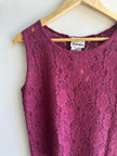 Vintage Schelles Lace Tank Top | Size Medium | Berry | Made in Canada