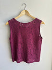 Vintage Schelles Lace Tank Top | Size Medium | Berry | Made in Canada