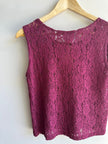 Vintage Schelles Lace Tank Top | Size Medium | Berry | Made in Canada