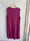 Everyday Lightweight Dress with Tie at Waist and Pockets | Berry | Size XXL